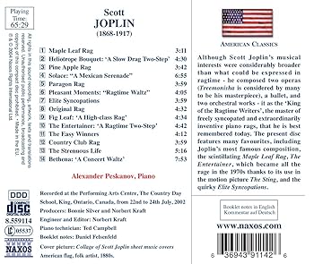 Scott Joplin, Alexander Peskanov - JOPLIN: Piano Rags, Vol